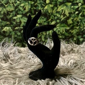RETRO PEACE Sign SYMBOL Ring Stainless Steel GUC sz 8